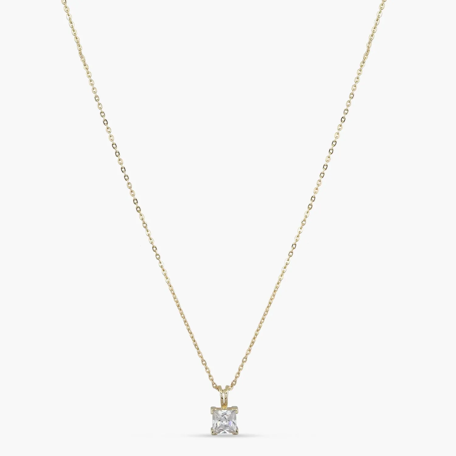 Luxe Gold Plated CZ Silver Pendant Necklace