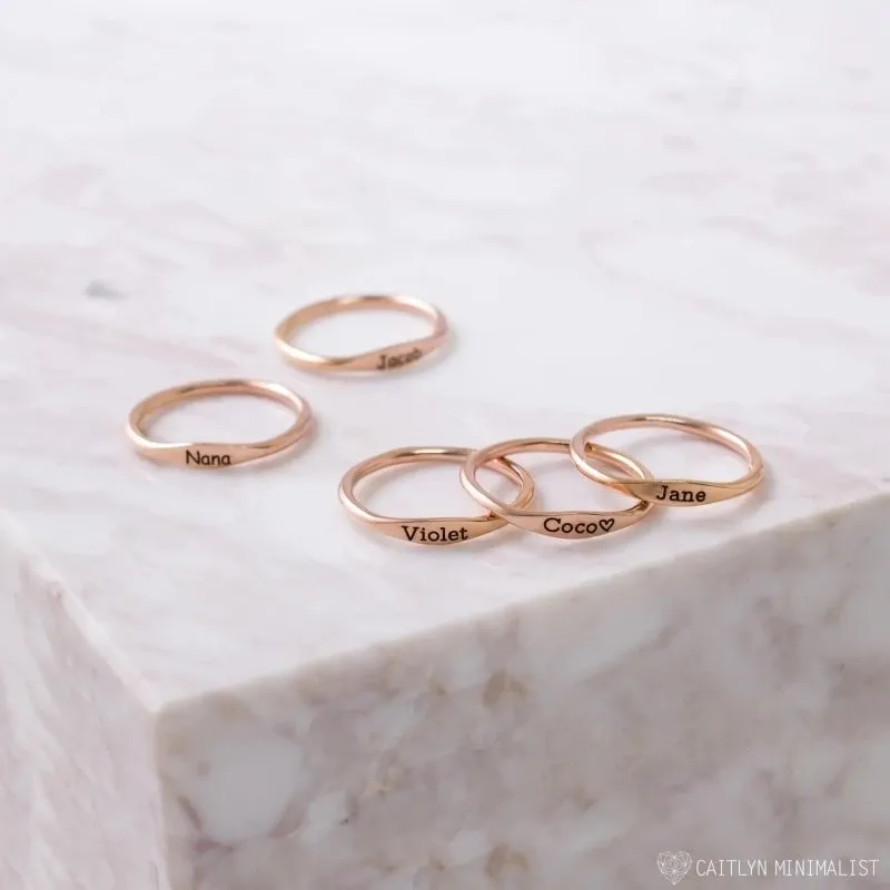 Maiden Art - Personalized Tiny Name Ring: Elegant Customizable Jewelry - 18k Gold, Silver, Rose Gold | Handcrafted made from high-quality metals - lightweight, comfortable-Size (3-10)-Perfect for Loved Ones & Yourself