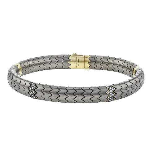 Men's Titanium Bracelet In 14k Gold With Diamonds