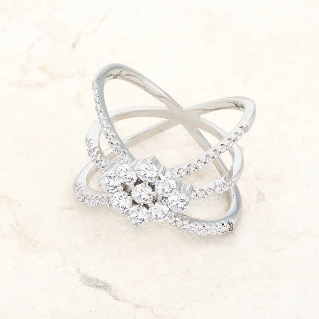 Mindy 0.8ct CZ White Gold Rhodium Delicate Triple Wrap Ring