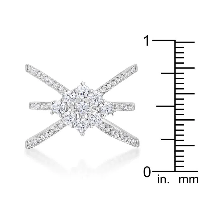 Mindy 0.8ct CZ White Gold Rhodium Delicate Triple Wrap Ring