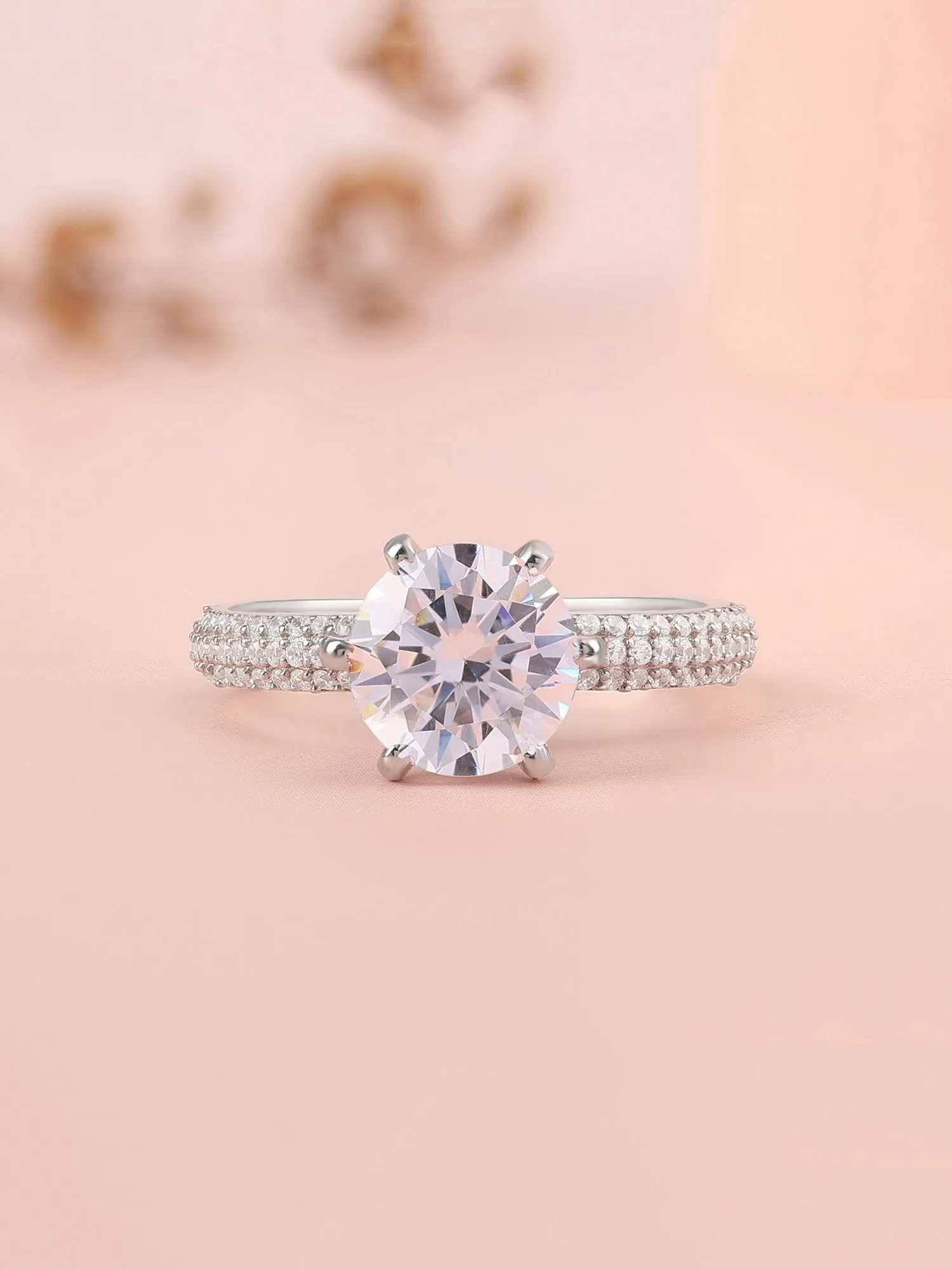 Ornate Jewels 3 Carat Sparkling Solitaire Ring For Valentine