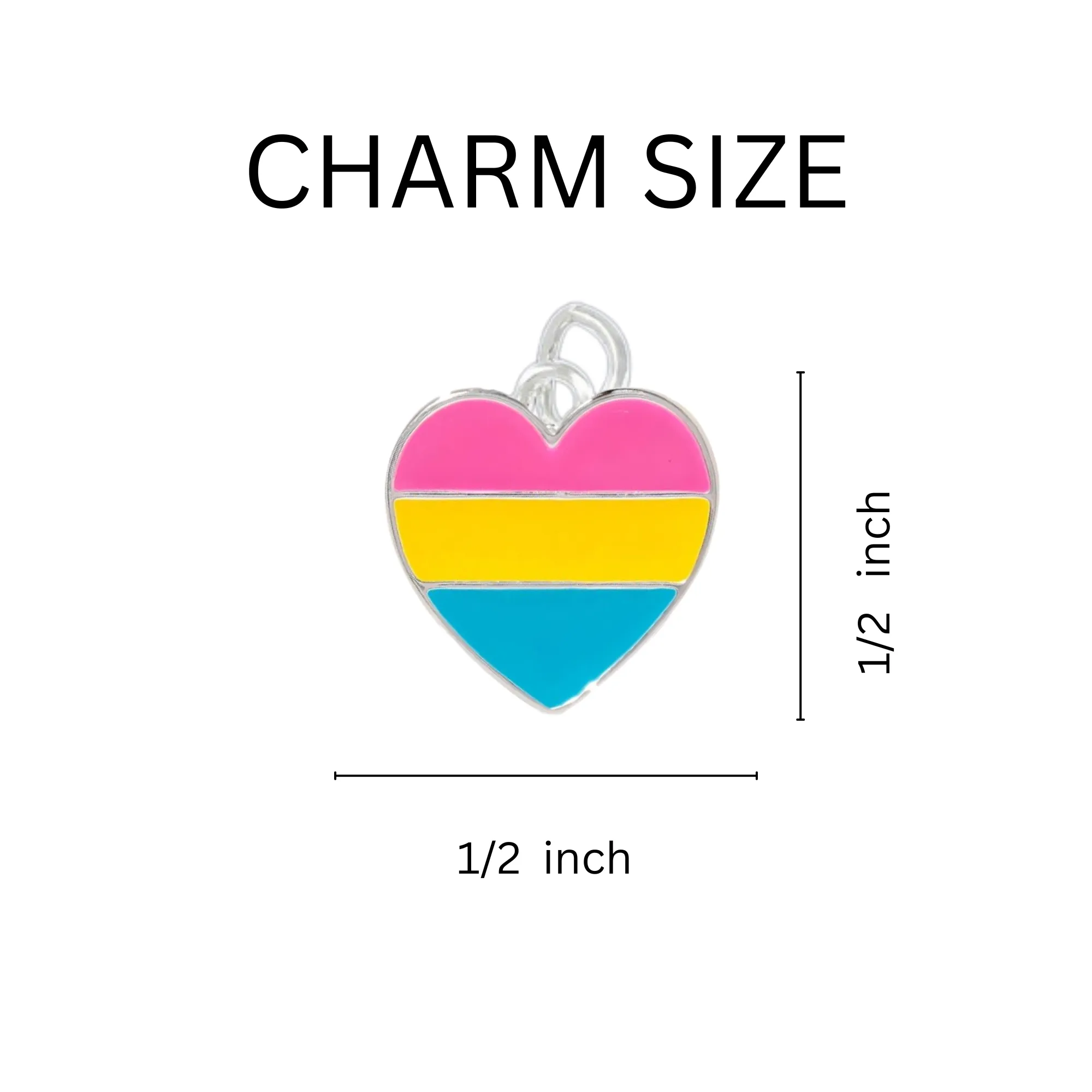 Pansexual Heart Flag Partial Beaded Bracelets