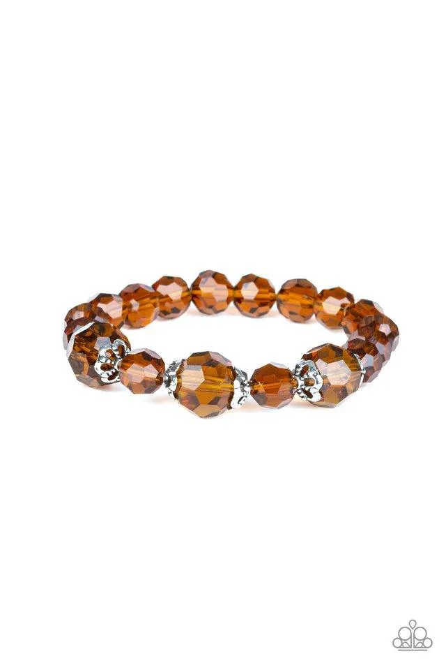 Paparazzi Bracelet ~ Crystal Collision - Brown