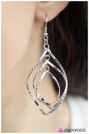 Paparazzi Earring ~ Go Down in Flames - Silver