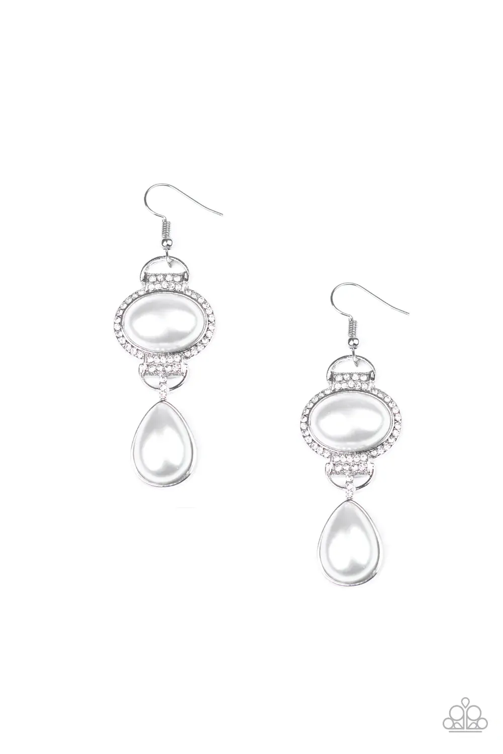 Paparazzi Earring ~ Icy Shimmer - White