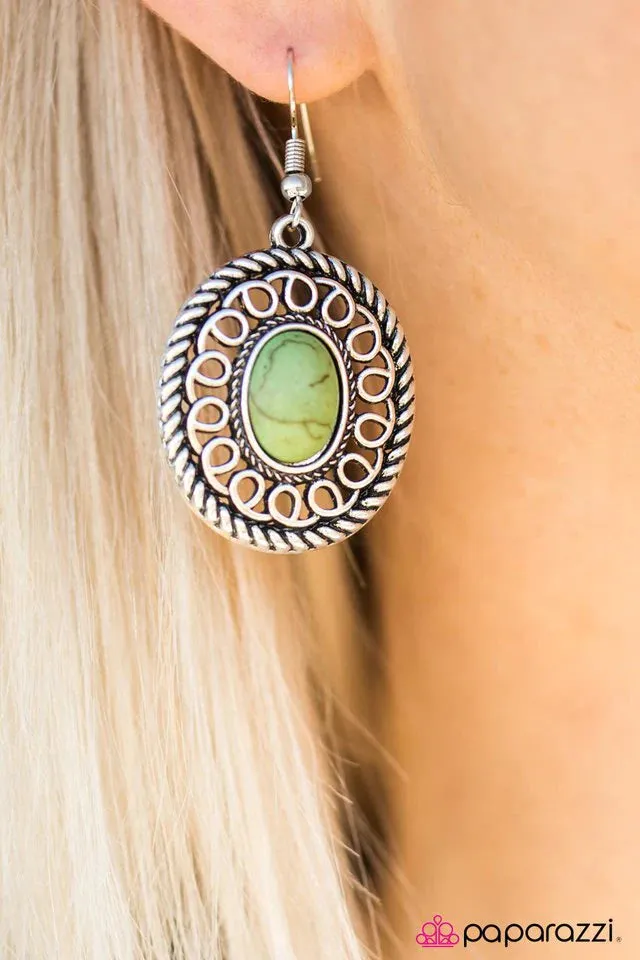 Paparazzi Earring ~ Take The TRAIL Less Traveled - Green