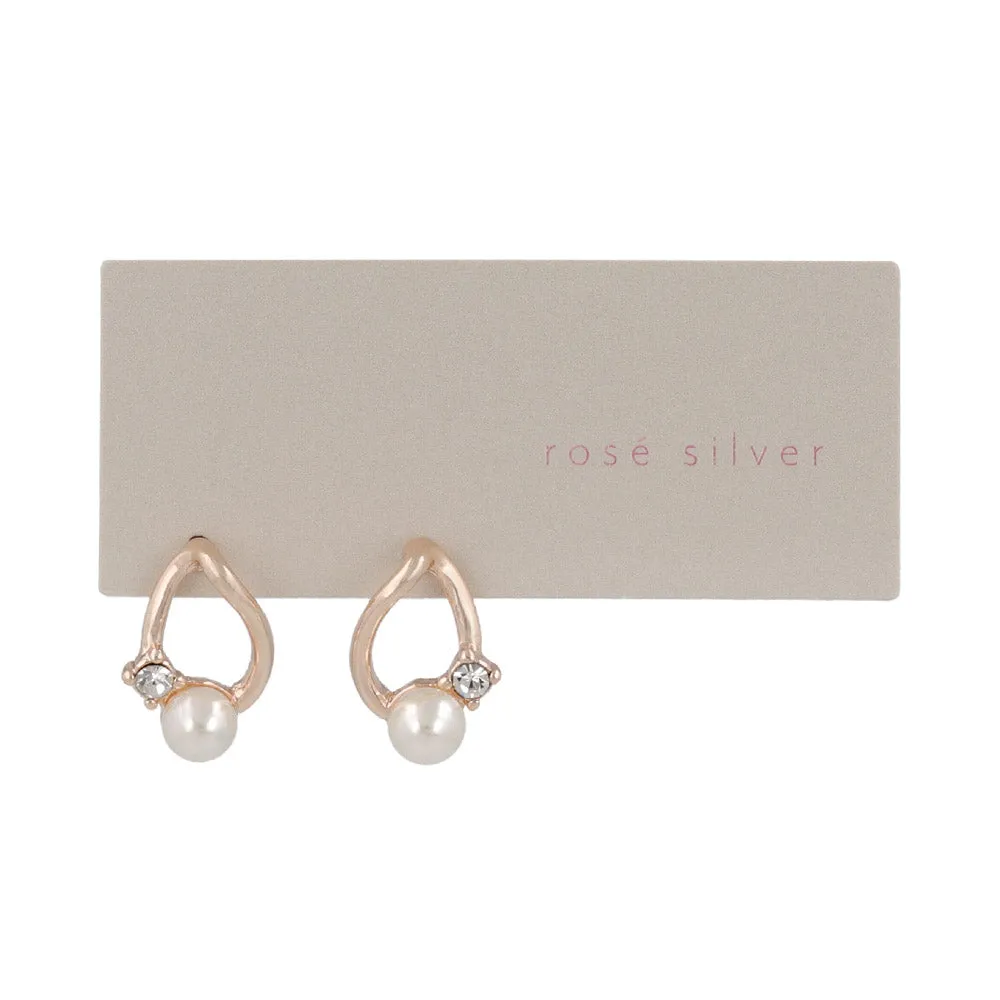 Pearl Oval Stud Earrings