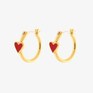 Petite Heart Hoop Earrings