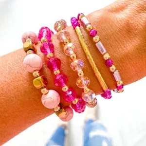 Pink Flamingo Bracelet Stack