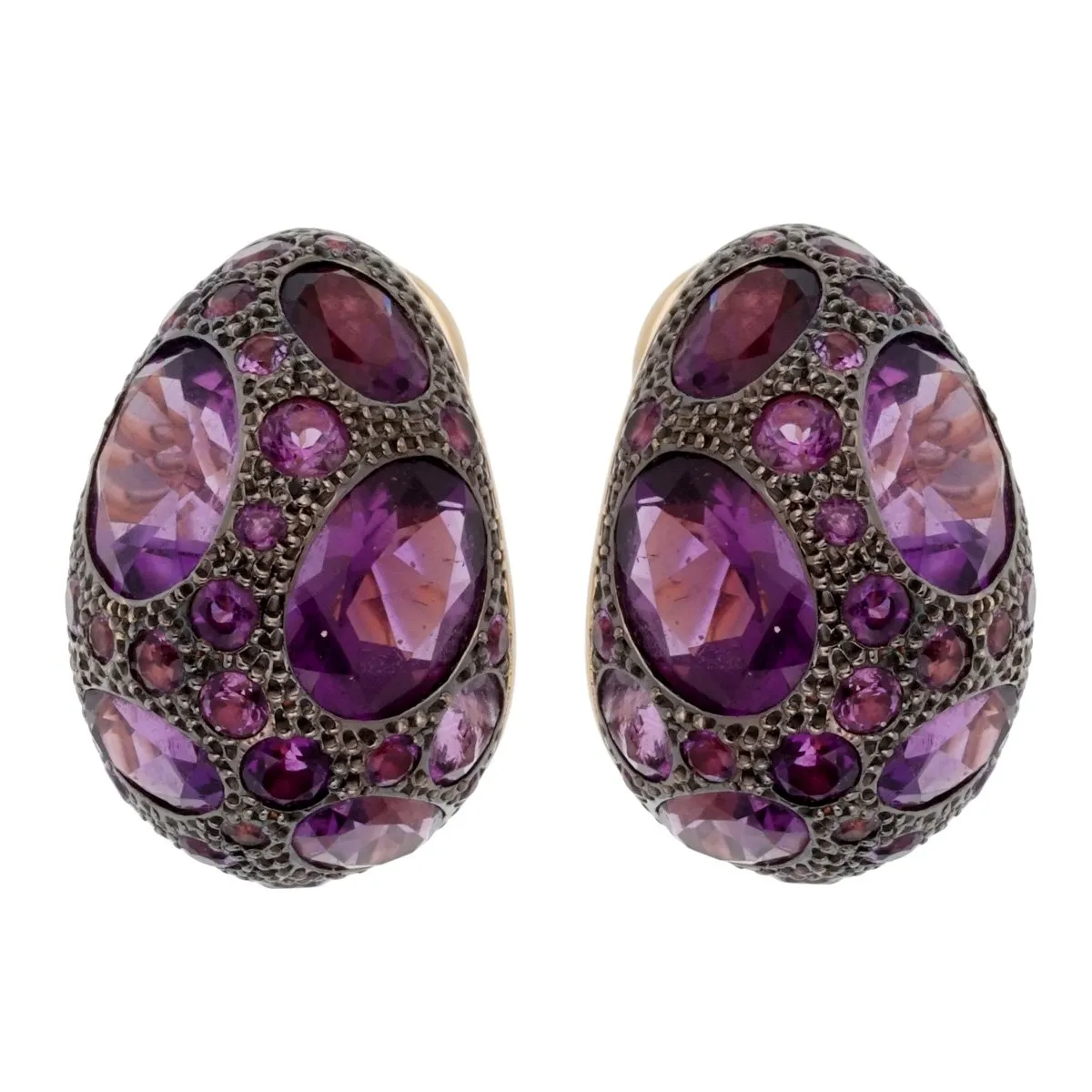 Pomellato 8 Carat Amethyst Rose Gold Earrings