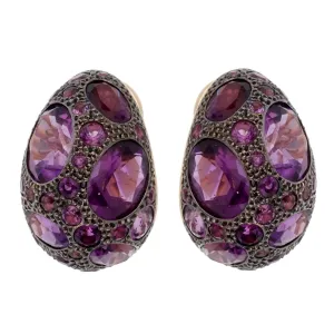 Pomellato 8 Carat Amethyst Rose Gold Earrings