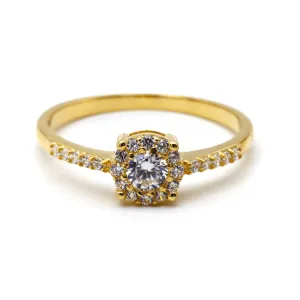 Real Gold Exquisite Luxury Solitaire Stone Ring with Regal Design 0377 (SIZE 7) R2532