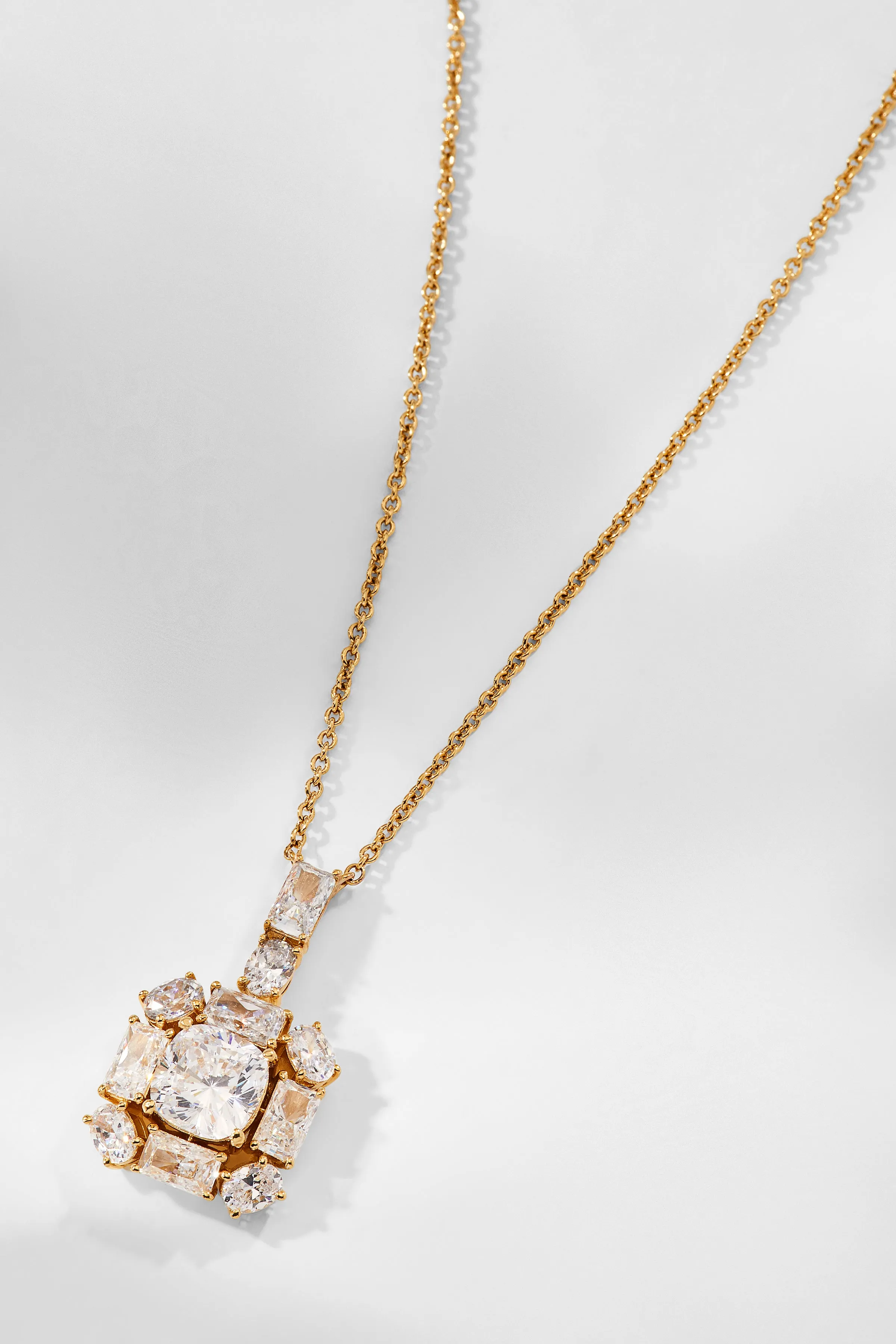 ROCKSTARS LARGE CZ HALO DROP NECKLACE