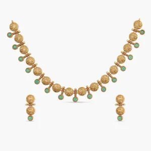 Samara Antique Green kempu Necklace Set