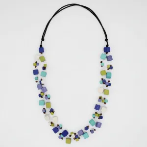 Shades of Blue Lia Floating Bead Necklace