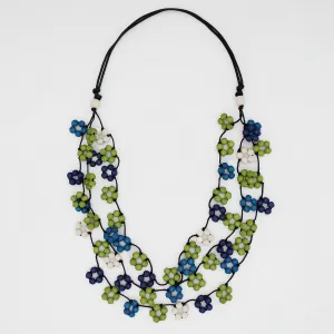 Shades of Blue Petite Flower Necklace