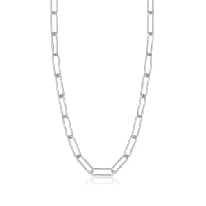 Silver Paperclip Chunky Chain Necklace