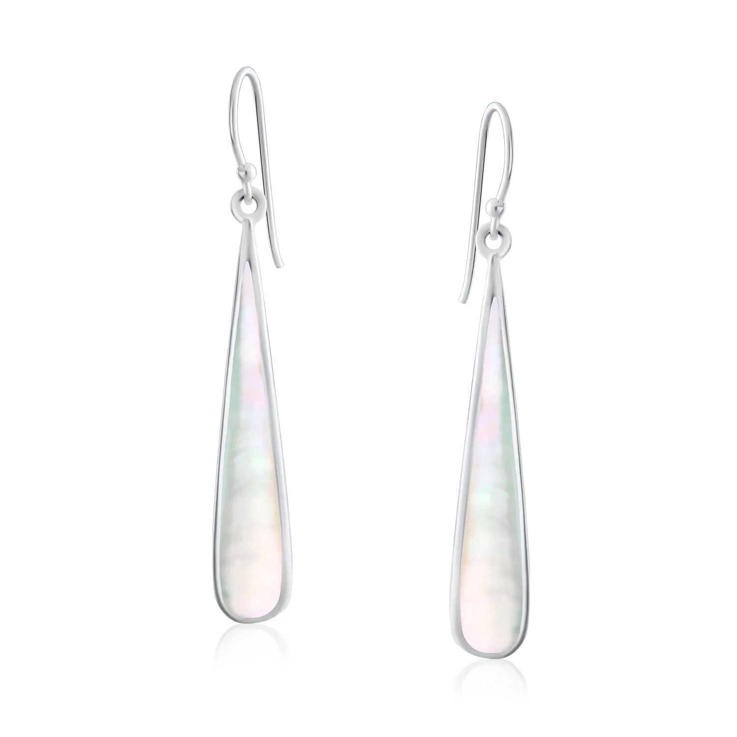 Simplistic Boho Dangle Gemstone Earrings Teardrop Sterling Silver Western Style