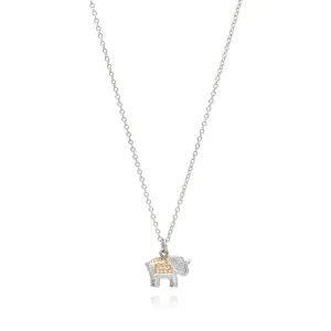 Small Elephant Charm Necklace Silver/Gold