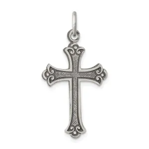 Solid Sterling Silver Antiqued Cross Pendant