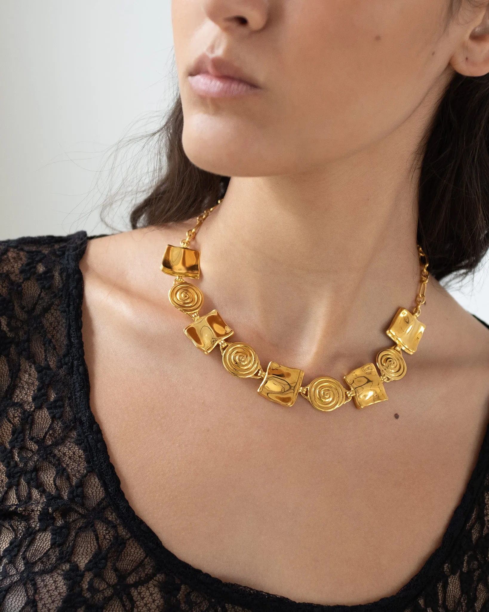 Squiggle Necklace Gold Plated