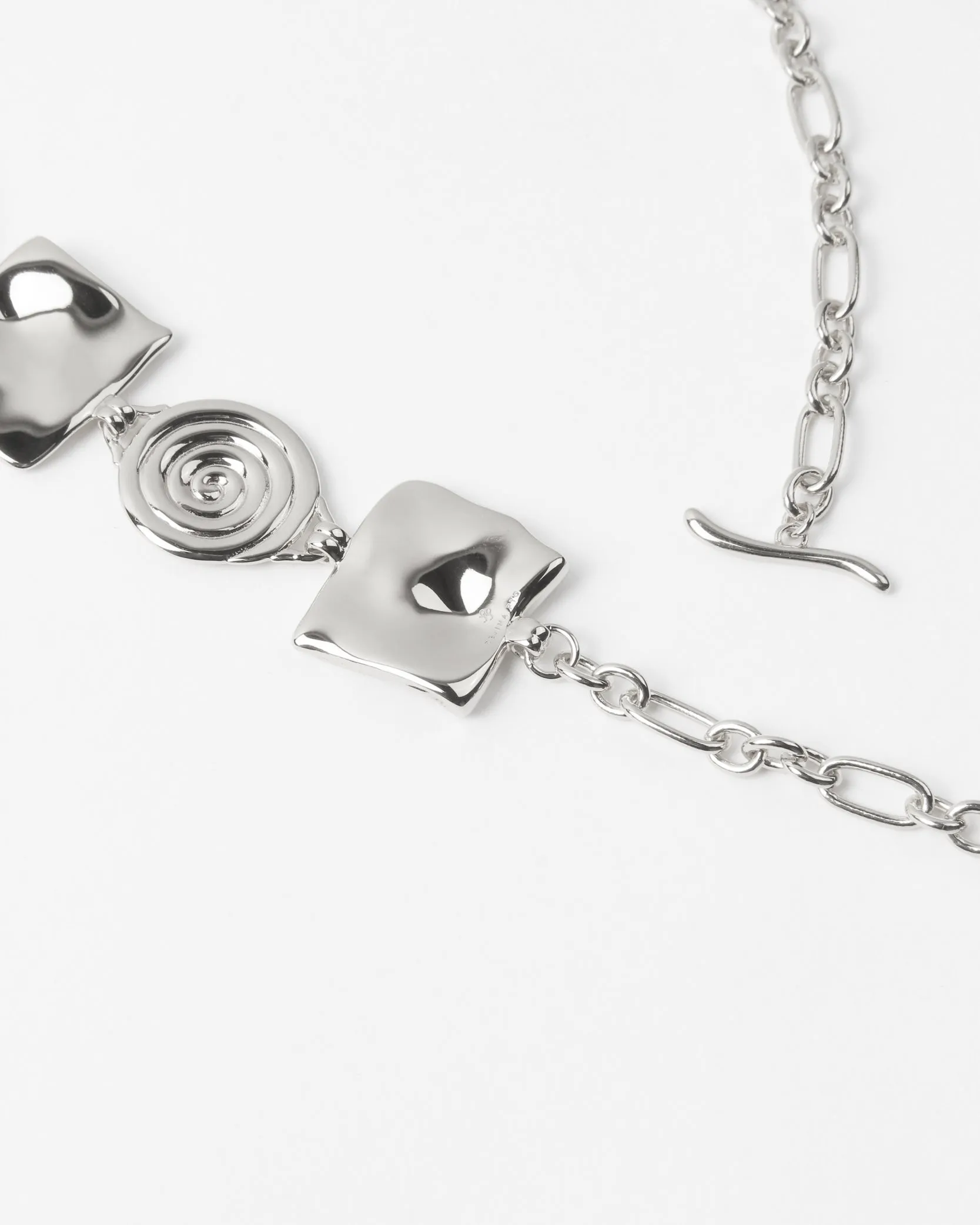 Squiggle Necklace Silver Plated