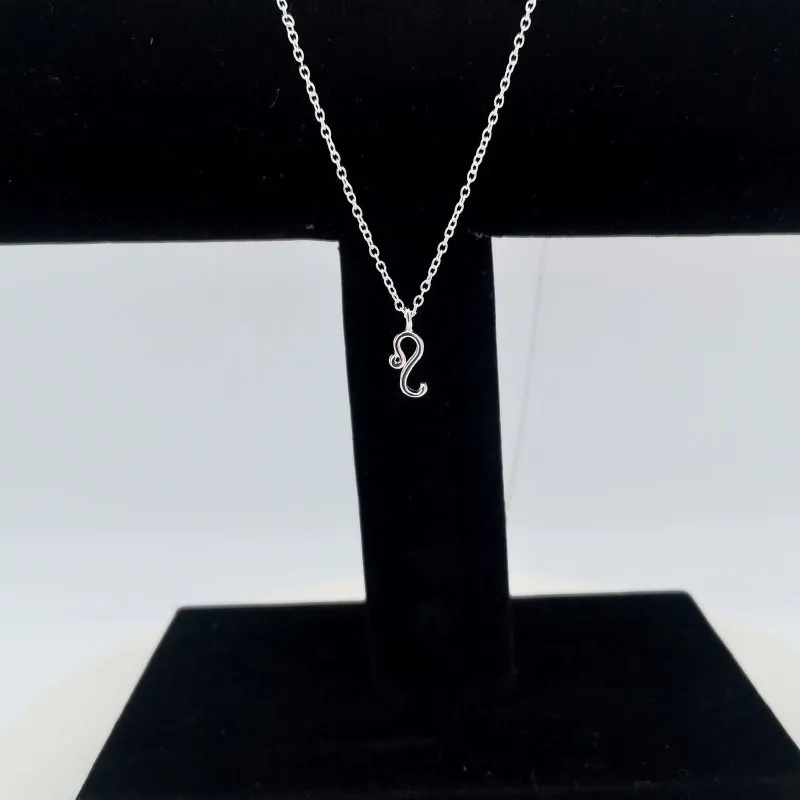 Sterling Silver Leo Zodiac Sign Necklace