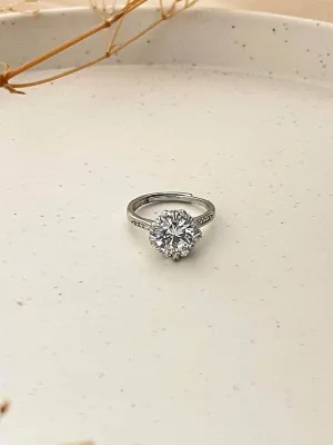 Striking Moissanite Engagement Ring