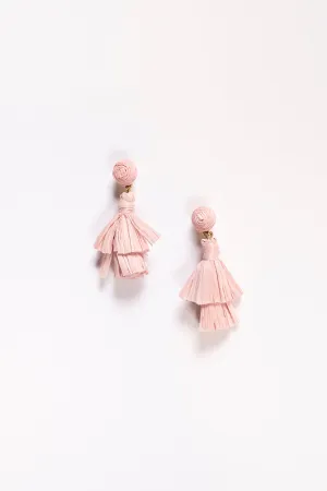 Tassel Earrings in Light Pink