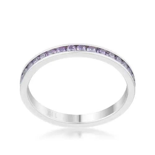 Teresa 0.5ct Lavender CZ Stainless Steel Eternity Band