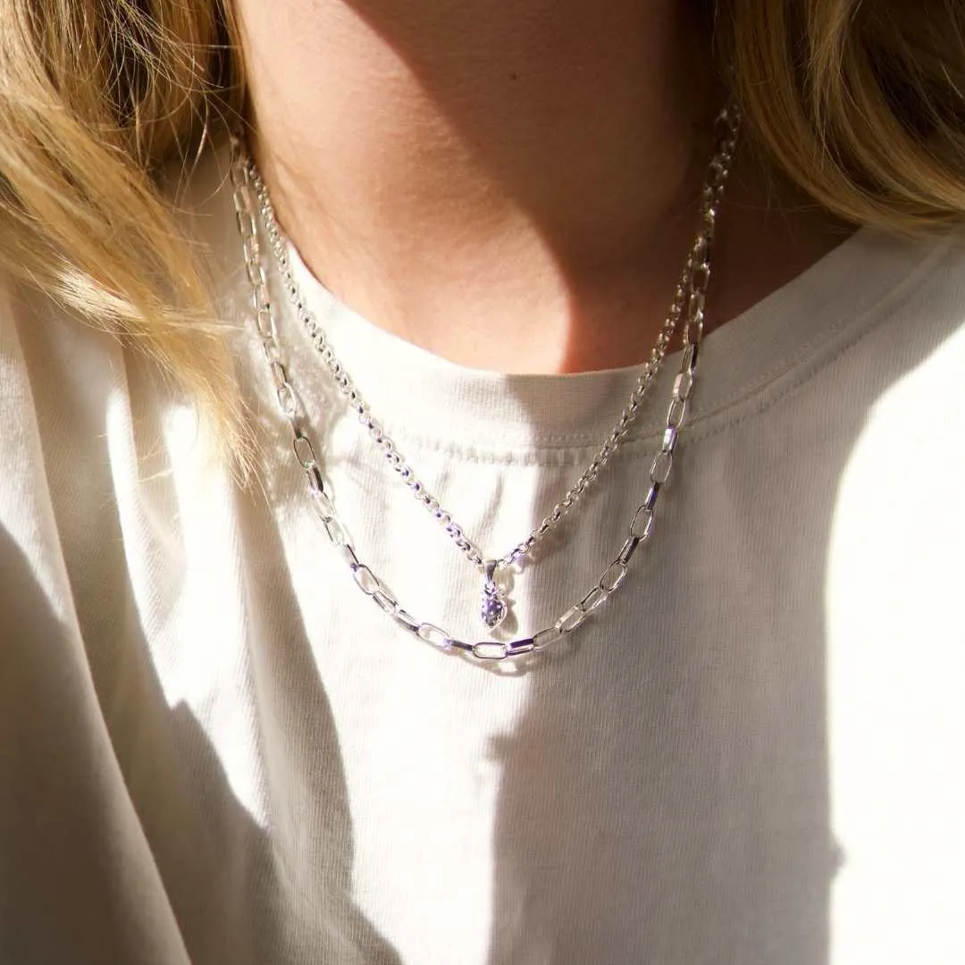 THE RILEY ROLO NECKLACE L - sterling silver