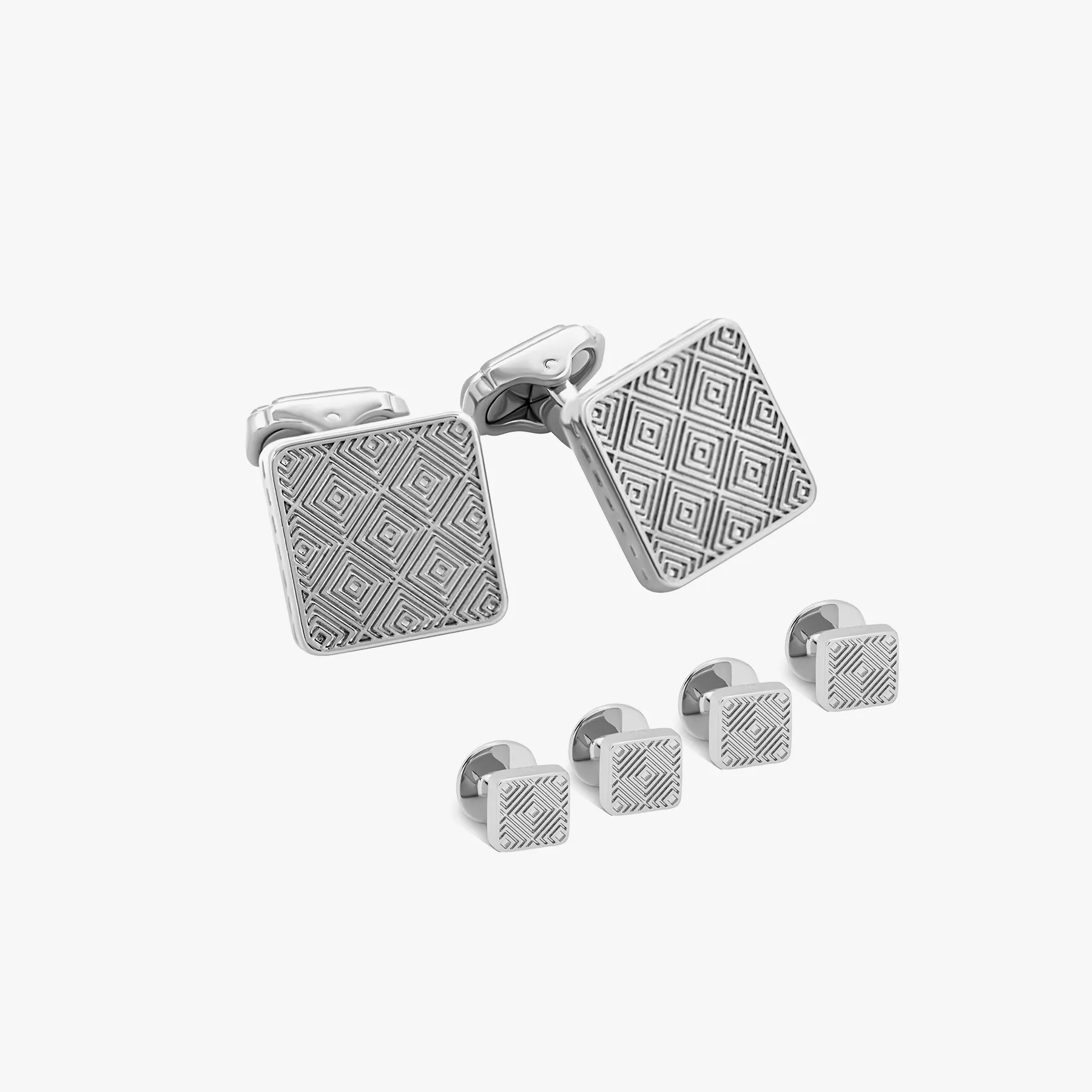 Thompson Silver Palladium Plated Shirt Studs