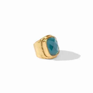 Tudor Statement Ring - Iridescent Peacock Blue