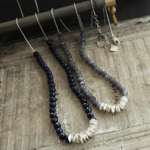 Tutti Long Stone Necklace – Navy