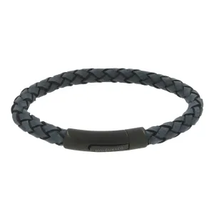 Unique & Co Blue Leather Mens Bracelet B512AB-19