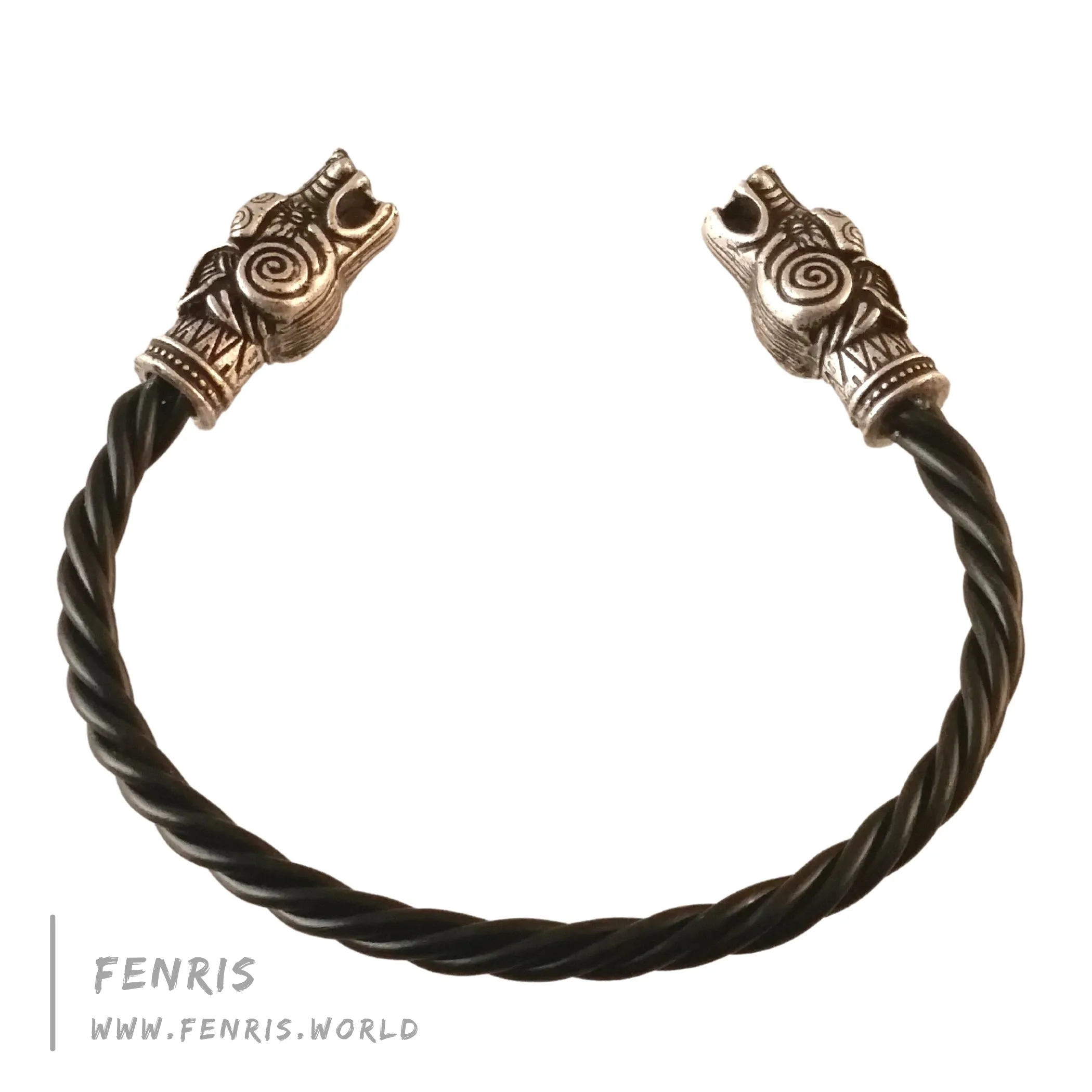 Viking Torc Silver Wolf Necklace Bracelet Set  | Fenris