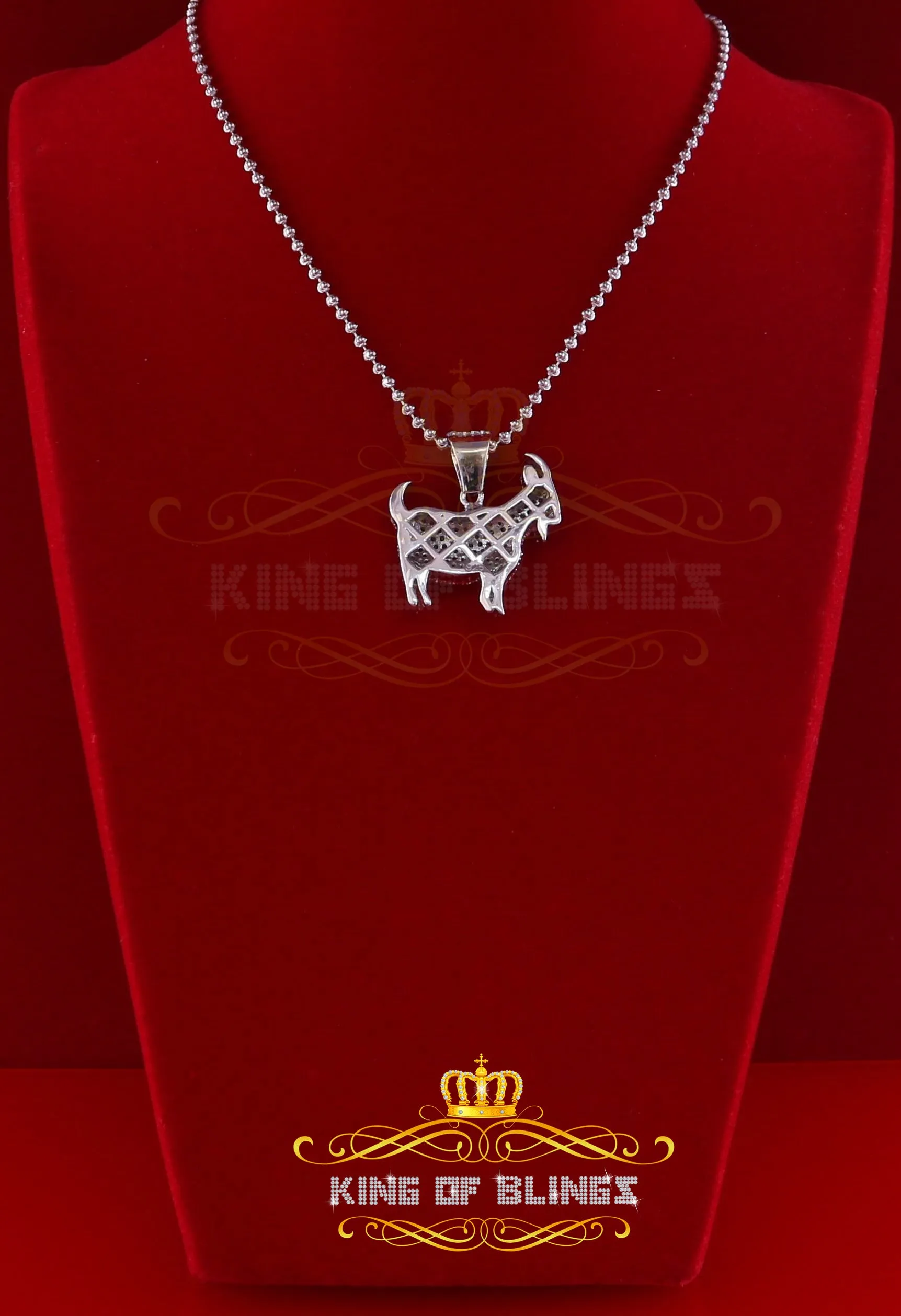 White 925 Sterling Silver Goat wise Shape Pendant with 3.82ct Cubic Zirconia