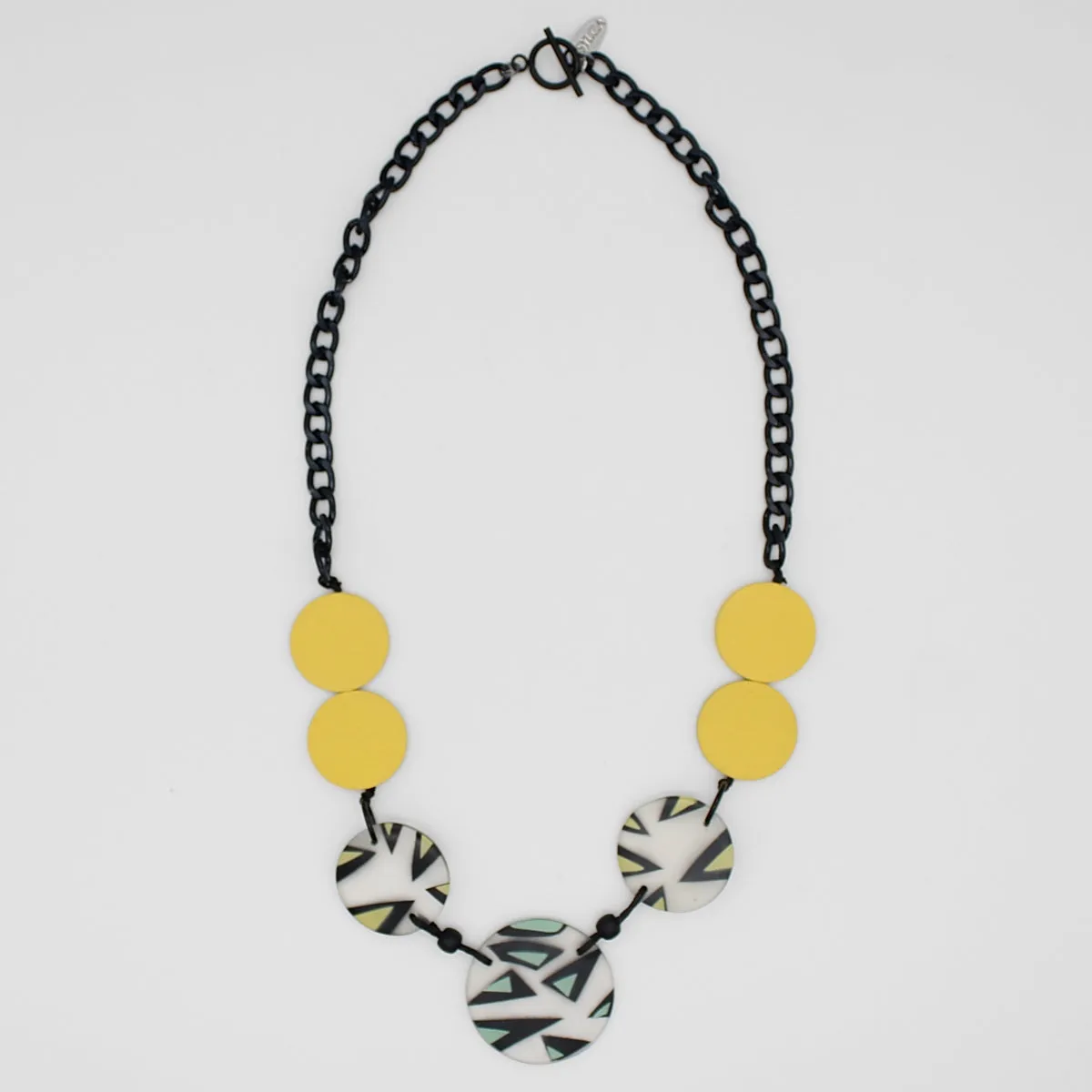 Yellow Retro Resin Statement Necklace