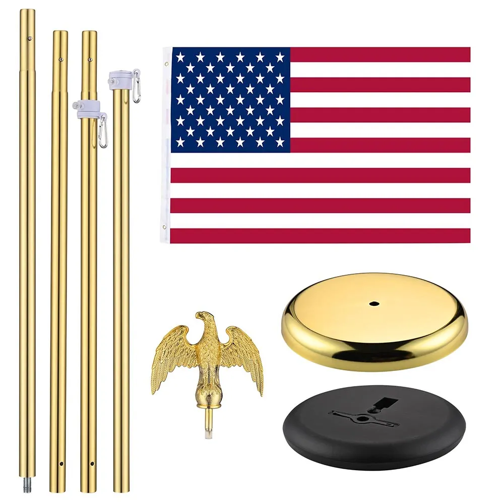 Yescom 8' Indoor Flagpole with Stand US Flag